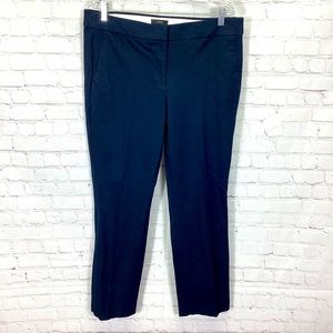 J. Crew Favorite Fit Women’s 12 Tall Dress Pants 100%Wool Navy Blue‎ Lightweight